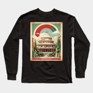 Pantheon Italy Vintage Tourism Travel Poster Long Sleeve T-Shirt